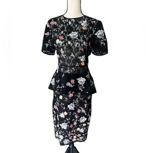 BCBG Lace Peplum Top and Skirt Size M